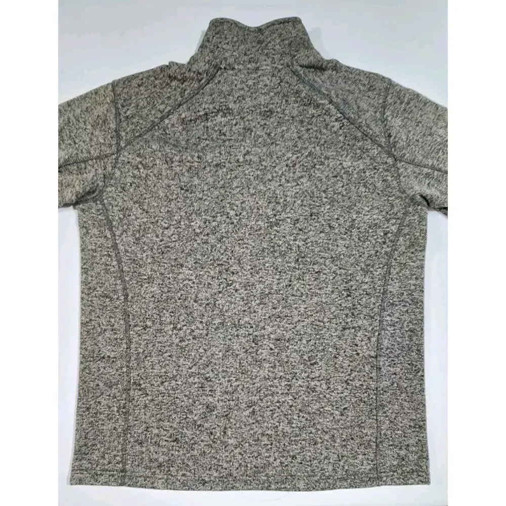 Eddie Bauer Sweater Mens XL Gray Radiator Fleece Snap Front Pullover Hiking